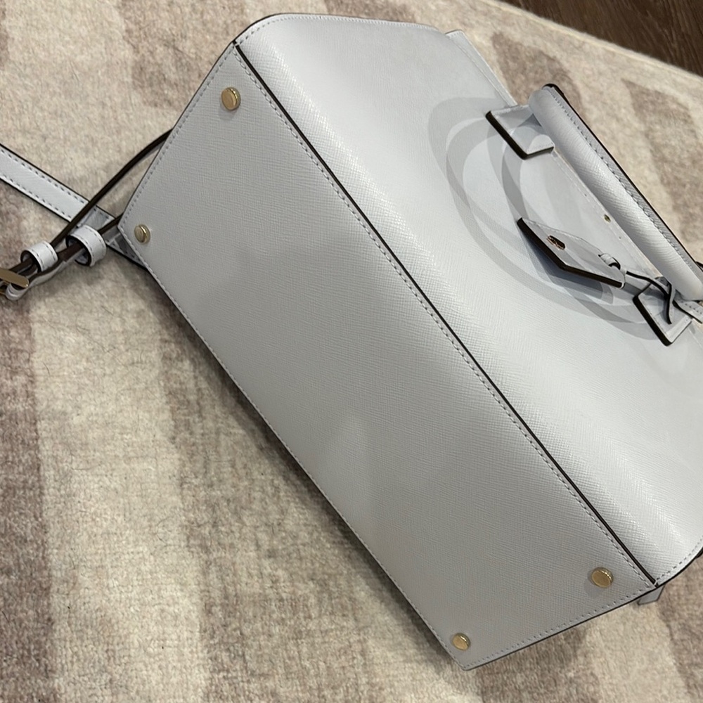 Kate Spade Blue Saffiano Leather Satchel with Silver Hardware - Picture 7 of 9